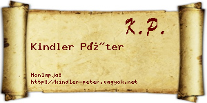 Kindler Péter névjegykártya