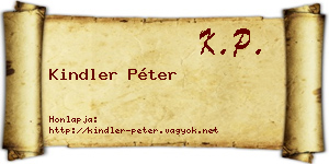Kindler Péter névjegykártya